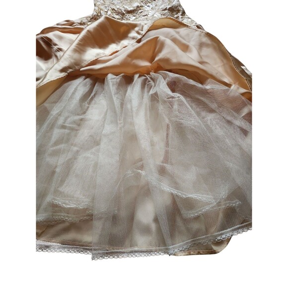 Jessica Mcclintock Gunne Sax Beaded Midi Prom Dress Juniors 9 Peach Drop Waist - Picture 6 of 10